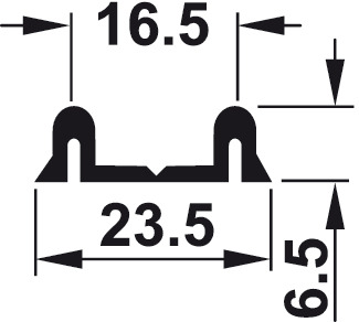 Doppel-Laufschiene, unten, zum Schrauben und für den Einsatz mit Dialock EFL 41