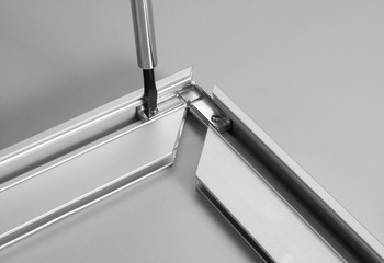 Eckverbinder, für Aluminium-Glasrahmenprofile 23/26/38 x 14 mm