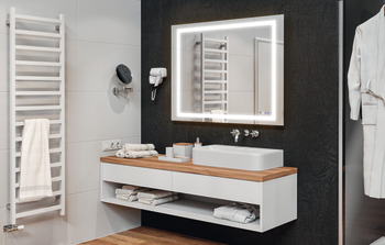Badezimmerspiegel, Häfele Aquasys, multifunktional