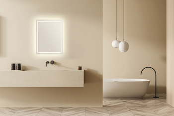 Badezimmerspiegel Häfele, rechteckig, beleuchtet