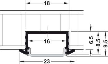 Einbauprofil, Häfele Loox Profil 1190 für LED-Bänder 10 mm