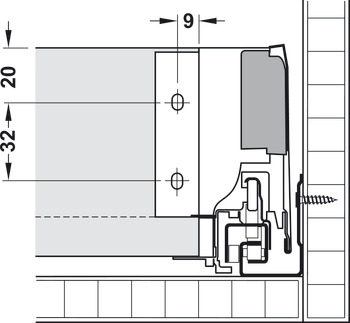 Schubladen-Garnitur, Blum Tandembox antaro, mit Korpusschiene Blumotion, Zargenhöhe M, 83 mm