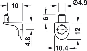 Bodenträger, zum Schrauben in Bohrloch-Ø 3 mm oder 5 mm, Zinkdruckguss
