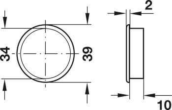 Gegenring, für Lüftungsgitter, Durchmesser 39 mm