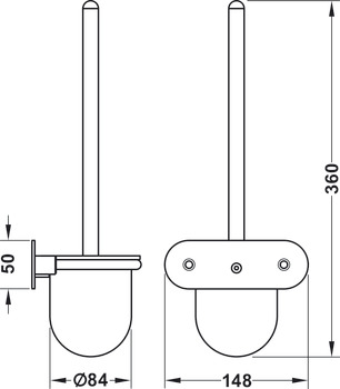 WC-Bürstengarnitur, Aluminium