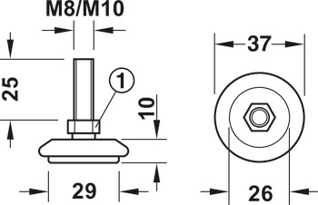 Verstellschraube, rund, für Gleiter-Einsätze Ø 30 mm