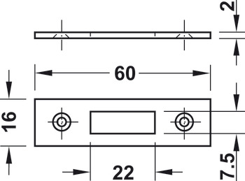 Aufschraub-Rollladenschloss, für fest montierten Plättchenzylinder, Dornmaß 24,5 mm