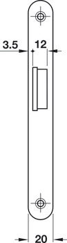 Fallen-Einsteckschloss, für Drehtüren, Dornmaß 55 mm