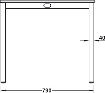 Seitenteil, für Idea H-flatline, quadratische Tischbeine