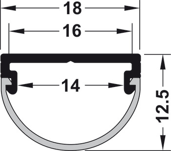 Schubkastenprofil, Häfele Loox Profil 2194 für LED-Bänder 10 mm