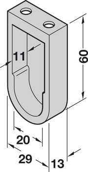 Schrankrohrlager, für Schrankrohr rund Ø 20 mm