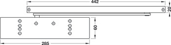 Obentürschließer, Dormakaba TS 93 B im Contur Design, mit Gleitschiene und Rastfeststelleinheit, EN 5–7