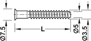 Einteilverbinder, Häfele Confirmat, Senkkopf, für Bohrloch-Ø 4 mm, (IS) 20