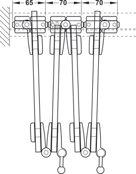 Garniturkomponenten, Häfele Slido W-Fold872 55S
