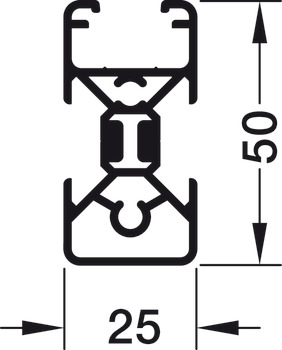 Set, Häfele Versatile, mit 1-seitig geschlossenem Profil, L-Montage mit Design-Eckverbinder