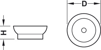 Lederfasergemisch-Gleiter, rund, zum Aufdrücken