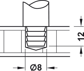 Relinghalter, Tablarreling-System, für 2 Relingstangen 10 mm, Mittelstütze