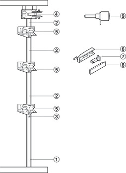 Verriegelungseinheit, Zentralverschlusssystem Blum Cabloxx für Zargenführungssysteme und Holzschubkasten
