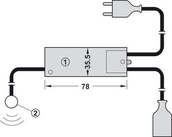 Tür-Sensorschalter, Ein- und Ausschalten, Tür auf = Licht an / Tür zu = Licht aus, 230 V