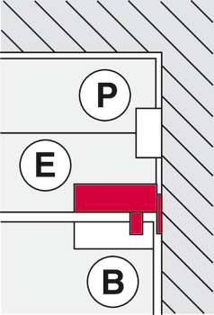 Oberlichtbeschlag, E, mit Anschraubplatte zur Wandbefestigung, Startec