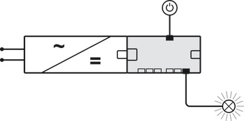 6-fach-Verteiler, Häfele Loox5 12 V Box-to-Box mit Schaltfunktion 2-pol. (monochrom)