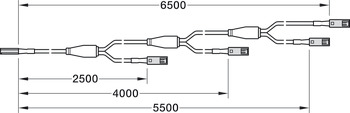 4-fach-Verlängerungsleitung, für Häfele Loox5 12 V 2-pol. (monochrom)