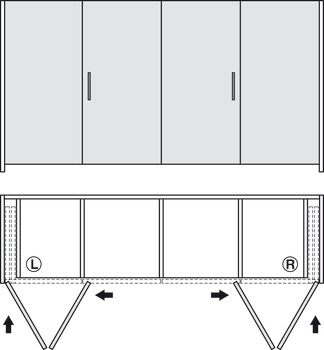 Holzfaltschiebetüren, Hawa Folding Concepta 25, Garnitur, Scharniere mit Schließdämpfung