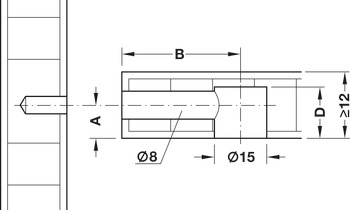 Verbindergehäuse, Häfele Minifix<sup>®</sup> 15, Zinkdruckguss, mit Abdeckrand