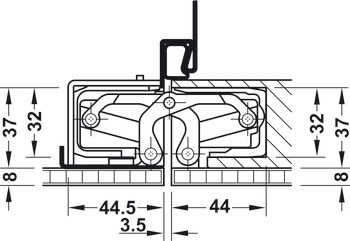Türband, Simonswerk TECTUS TE 640 3D A8, mit Aufdopplung, für ungefälzte Türen bis 160 kg