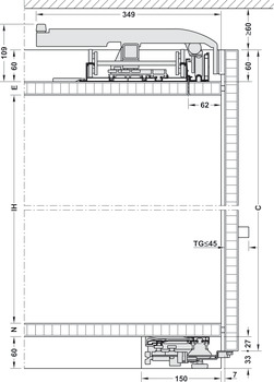 Schiebetürbeschlag, Finetta F-Flush54 70A, Standard-Garnitur