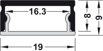 Design-Unterbauprofil, Profil 4105  für LED-Bänder 10 mm