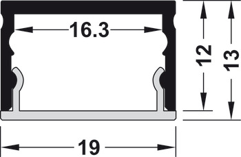 Design-Unterbauprofil, Profil 4106 für LED-Bänder 10 mm