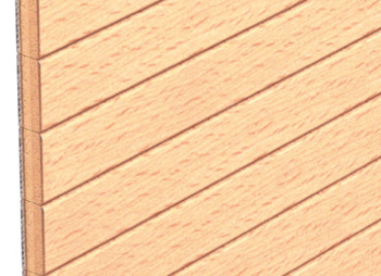 Rollladenmatte, aus Holz, mit Laufschiene und Bogen