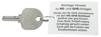 Schlüssel, für Wechselkern Premium 20 Symo, Lagerschließanlage