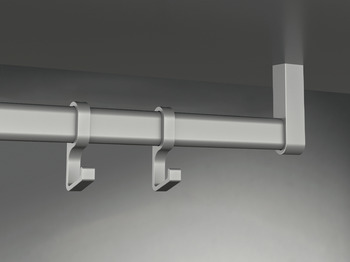 Support de plafond, aluminium, pour tringle de vestiaire OVA 30 x 14 mm