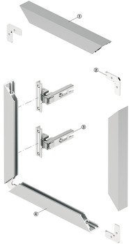 Profilé de cadre en aluminium pour vitre, pour épaisseur de verre 4 mm