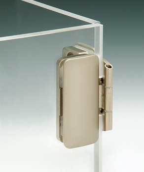 Charnière pour portes en verre, affleurant, jeu 3 mm, angle d'ouverture 180°