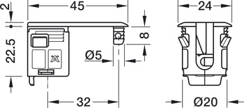Boîtier de ferrure d'assemblage, Rafix 20 HC, pour épaisseur de panneaux : 32-50 mm