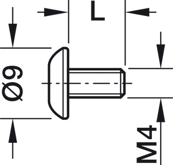 Matériel de fixation, avec filet M4, fente cruciforme PZ2, acier