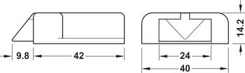 Interrupteur à contact de porte universel, Häfele Loox, modulaire