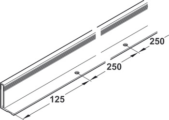 Profilé de poignée, en aluminium, pour portes coulissantes en bois, longueur : 2500 mm
