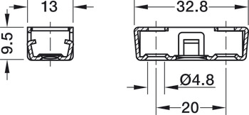 Ferrure d'assemblage de corps, partie inférieure RV/U-T3, avec fonction verrouillage