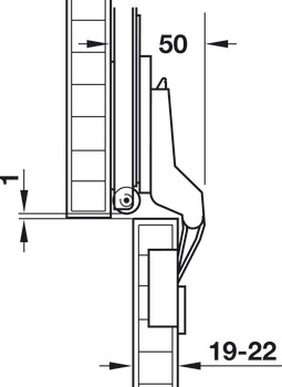 Kit de fixation, pour vantail, installation sans paroi intermédiaire