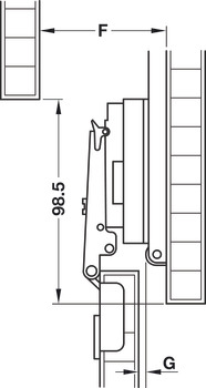 Kit de fixation de porte, pour ferrure pour porte coulissante pivotante Accuride 1432, pour pose encloisonnée