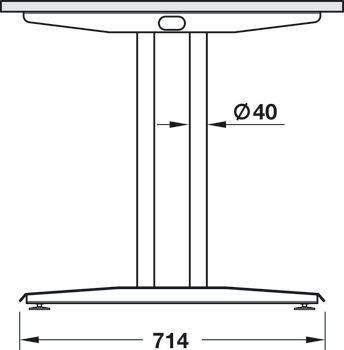Piètement de table, rectangulaire, pour système de piètements de table