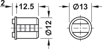 Loqueteau magnétique, force d'adhérence 2,0-3,0 kg, pour perçage 12 mm