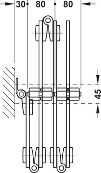 Composants de la garniture, Häfele Slido W-Fold872 70S
