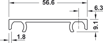 Profil de raccordement, pour Häfele Slido F-Park72 50A
