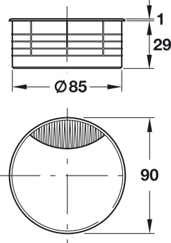 Passage de câbles, diamètre de perçage 85 mm