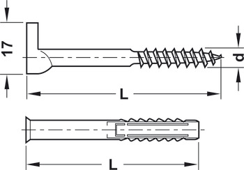 kit de fixation, avec cheville pour ferrure de suspension/ferrure de suspension d'armoire